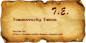 Tomasovszky Emese névjegykártya