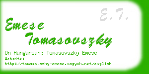 emese tomasovszky business card